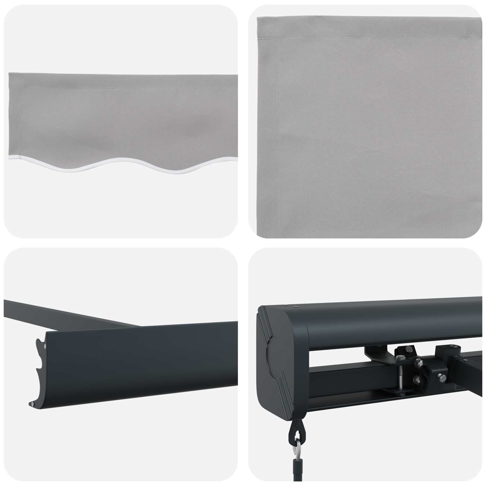 Povlačivi tende Svjetlosiva 300 x 250 cm Platno i Aluminij