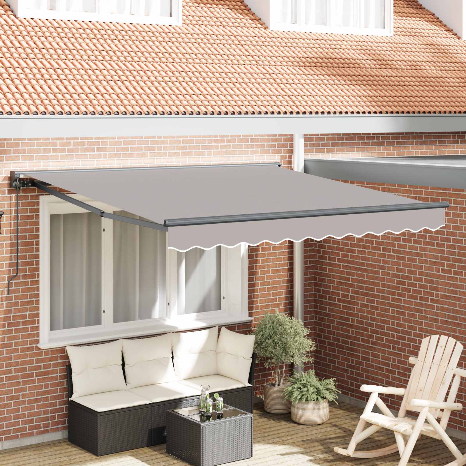 Okvir tende Svijetlo siva 300 x 250 cm Poliester s PU premazom