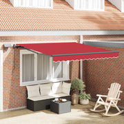 Skrovita tenda S LED lampica Crvena 300 x 250 cm tkanina