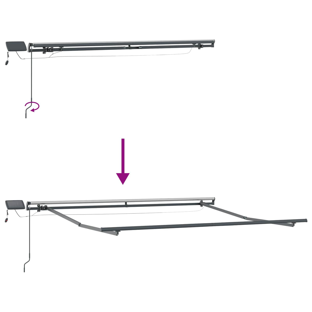Skrovita tenda S LED lampica Crvena 300 x 250 cm tkanina