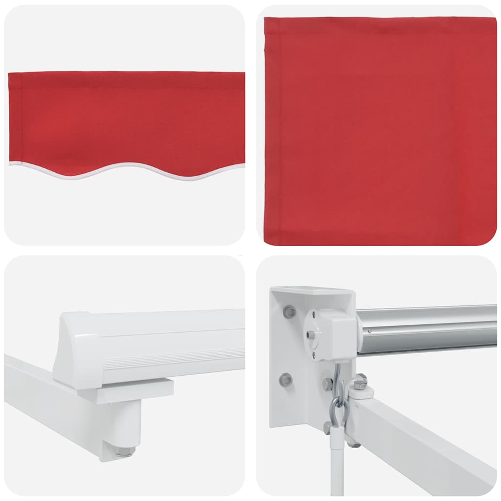 Skrovita tenda Crvena 300 x 250 cm Poliester i aluminij