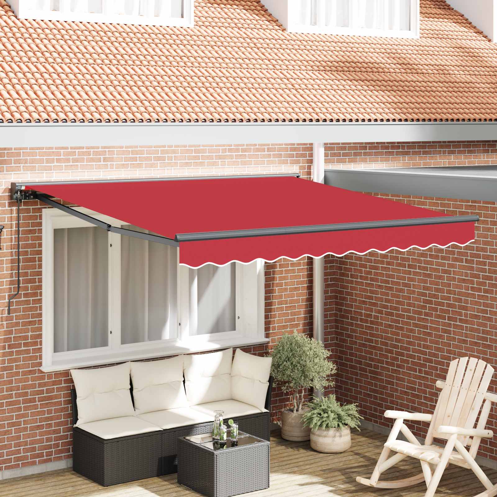 Okvir tende Crvena 300 x 250 cm Poliester s PU premazom