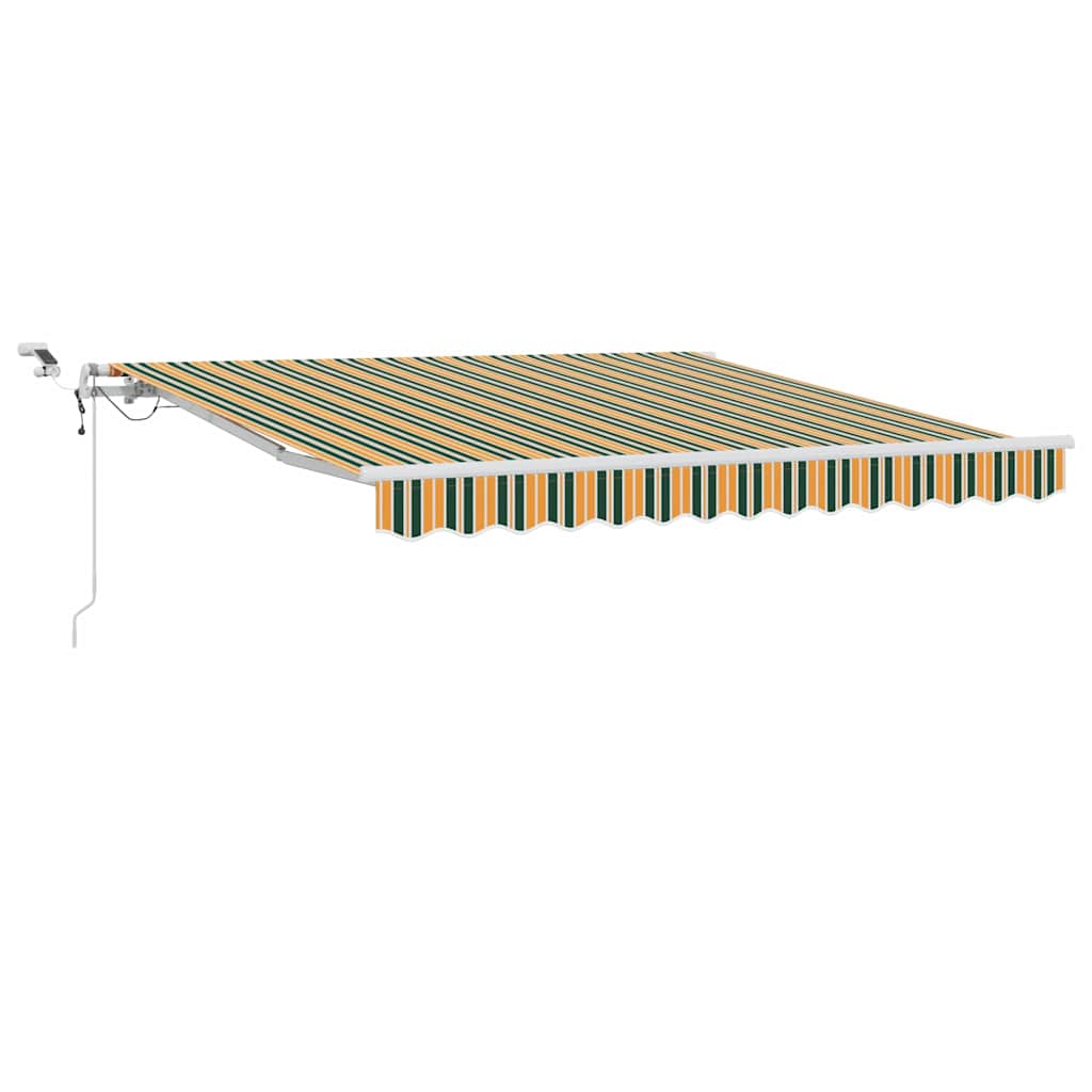 Skrovita tenda Zelena i žuta 300 x 250 cm Poliester i metal