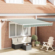 Skrovita tenda Zelena i bijela 300 x 250 cm Tkanina i čelik