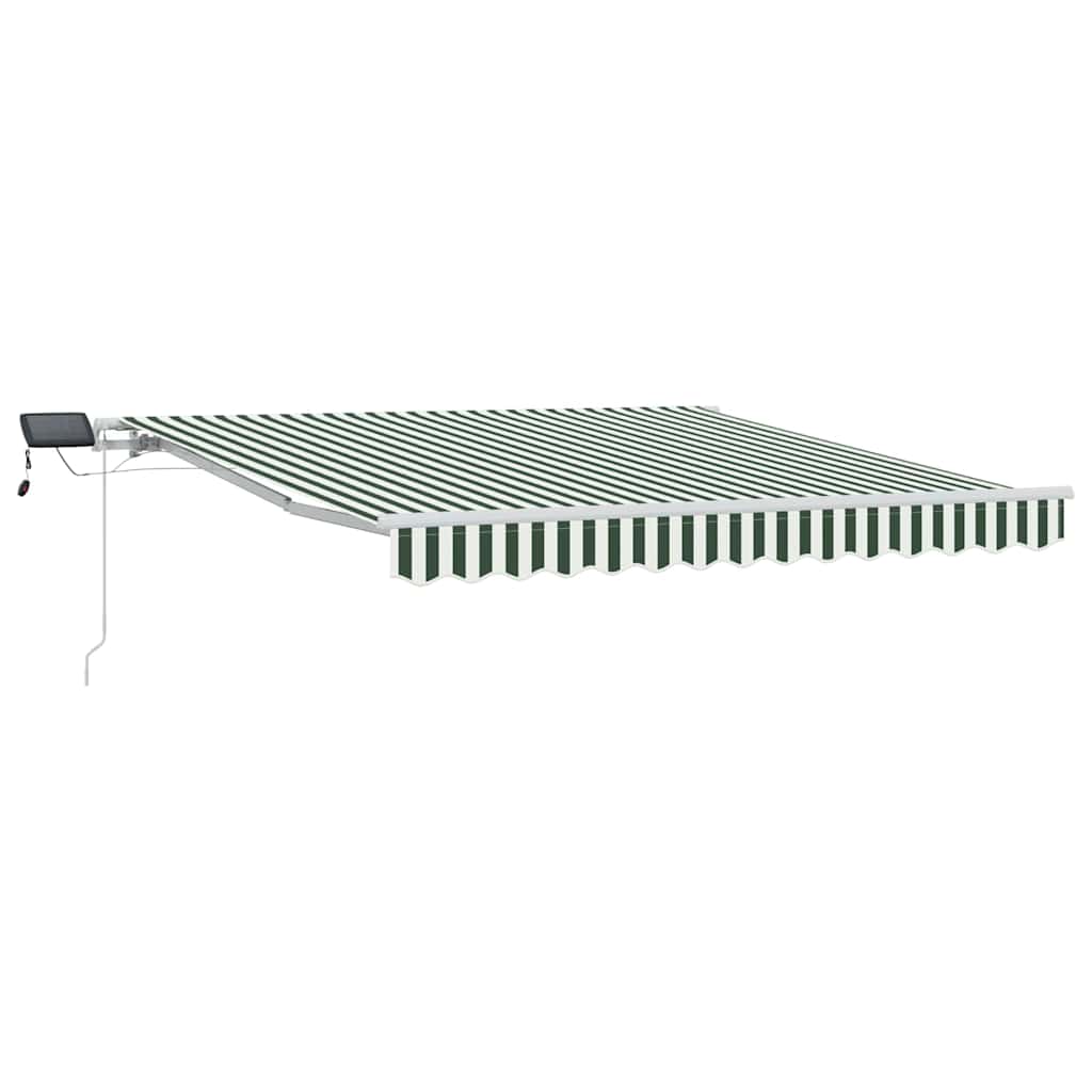 Skrovita tenda Zelena i bijela 300 x 250 cm Tkanina i čelik