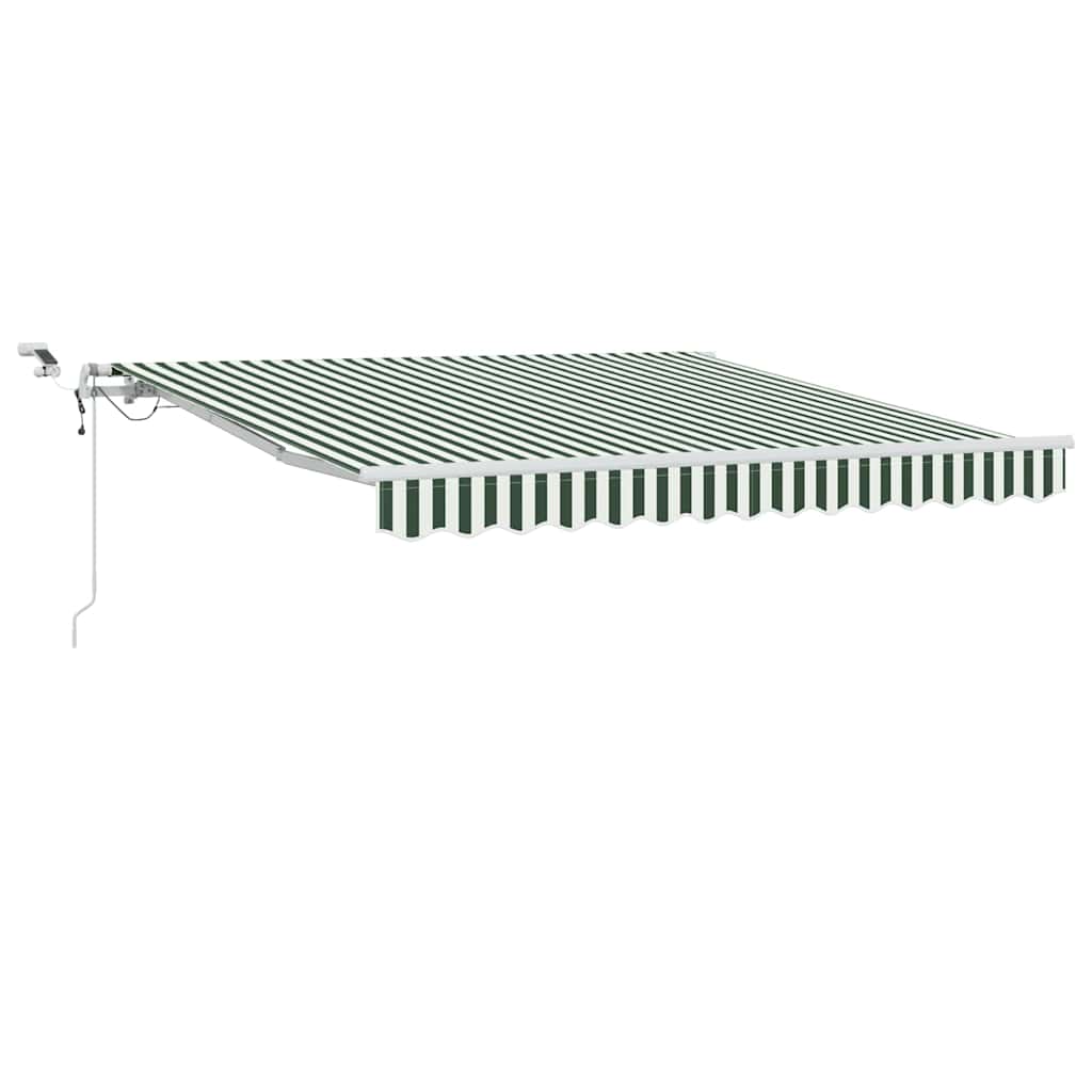 Skrovita tenda Zelena i bijela 300 x 250 cm Poliester i metal