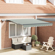 Skrovita tenda Zelena i bijela 300 x 250 cm tkanina