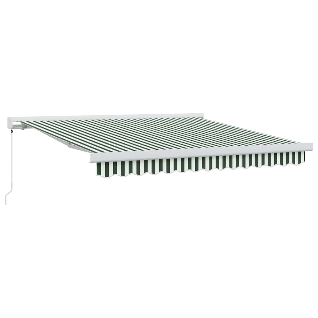 Skrovita tenda Zelena i bijela 300 x 250 cm Tkanina i Metal