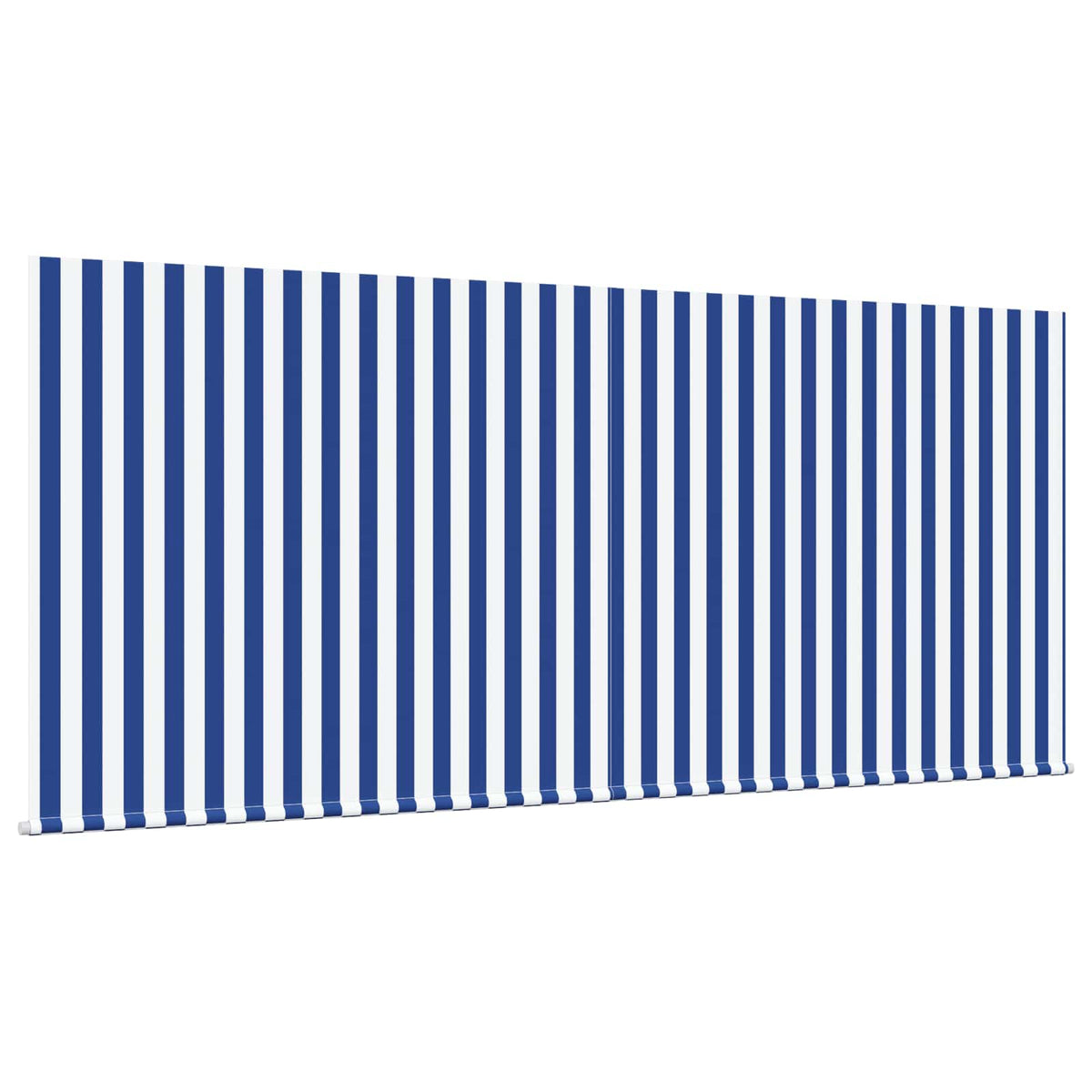 Skrovita tenda Plava i bijela 350 x 250 cm Poliester i aluminij