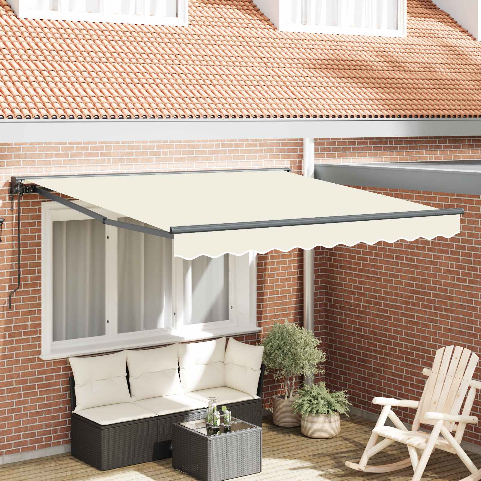 Okvir tende Krema 350 x 250 cm Poliester s PU premazom