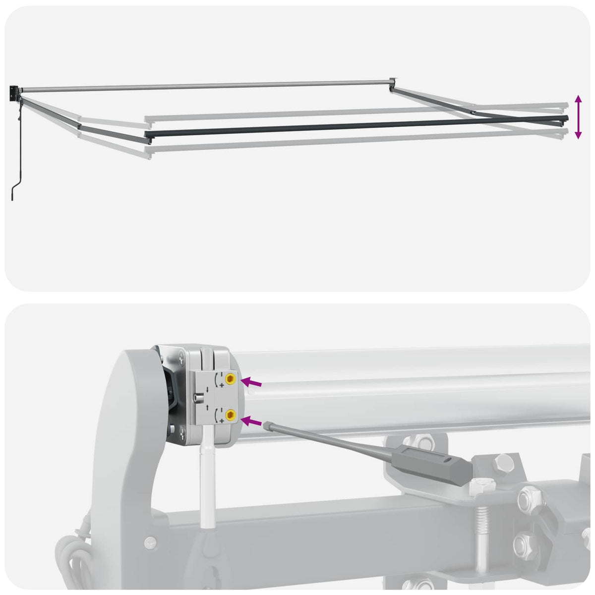 Skrovita tenda S LED lampica Narančasta i smeđa 350 x 250 cm