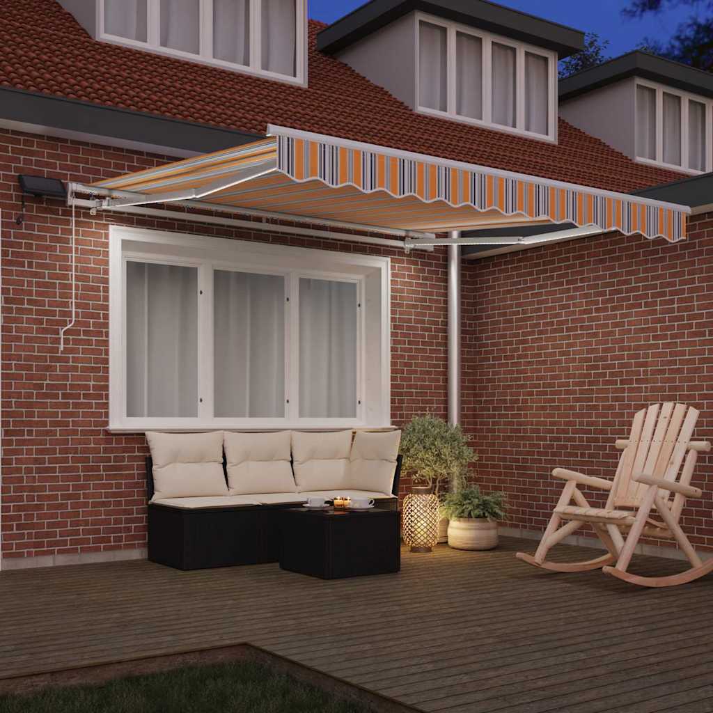 Skrovita tenda Šareni 350 x 250 cm Tkanina i čelik
