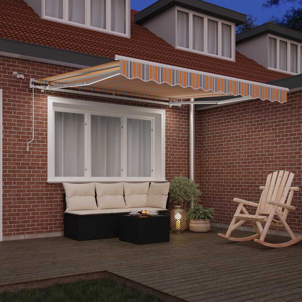 Skrovita tenda Šareni 350 x 250 cm Poliester i metal