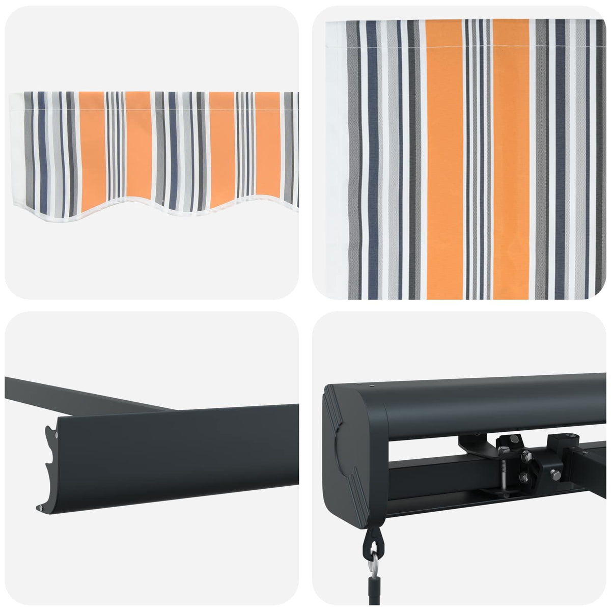 Povlačivi tende Šareni 350 x 250 cm Platno i Aluminij