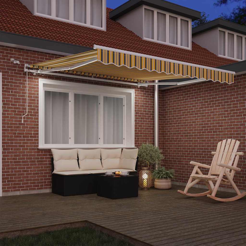 Skrovita tenda Šareni 350 x 250 cm Poliester i metal
