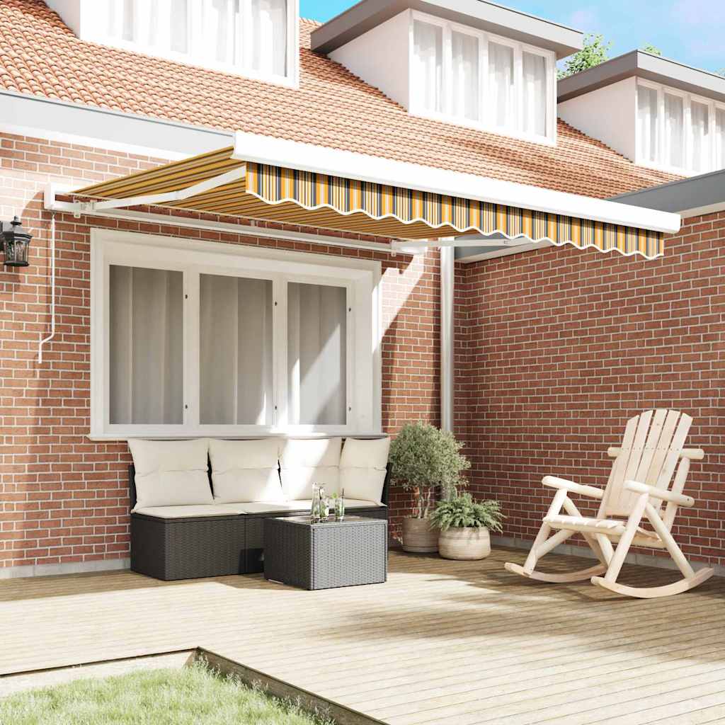 Povlačivi tende Šareni 350 x 250 cm Platno i Aluminij