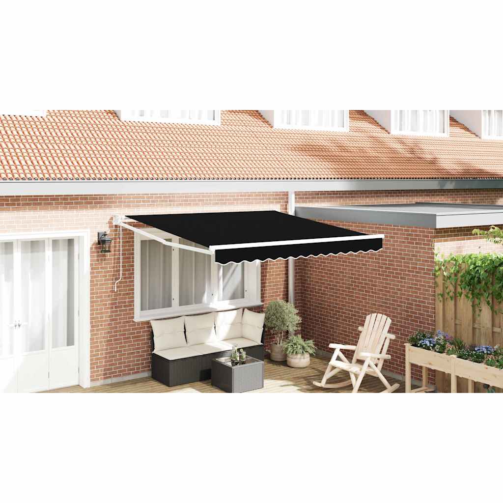 Skrovita tenda Crna 350 x 250 cm tkanina