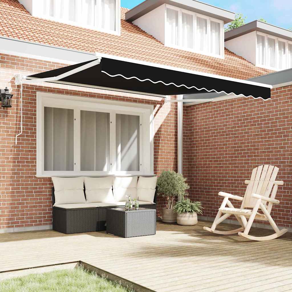 Skrovita tenda Crna 350 x 250 cm tkanina