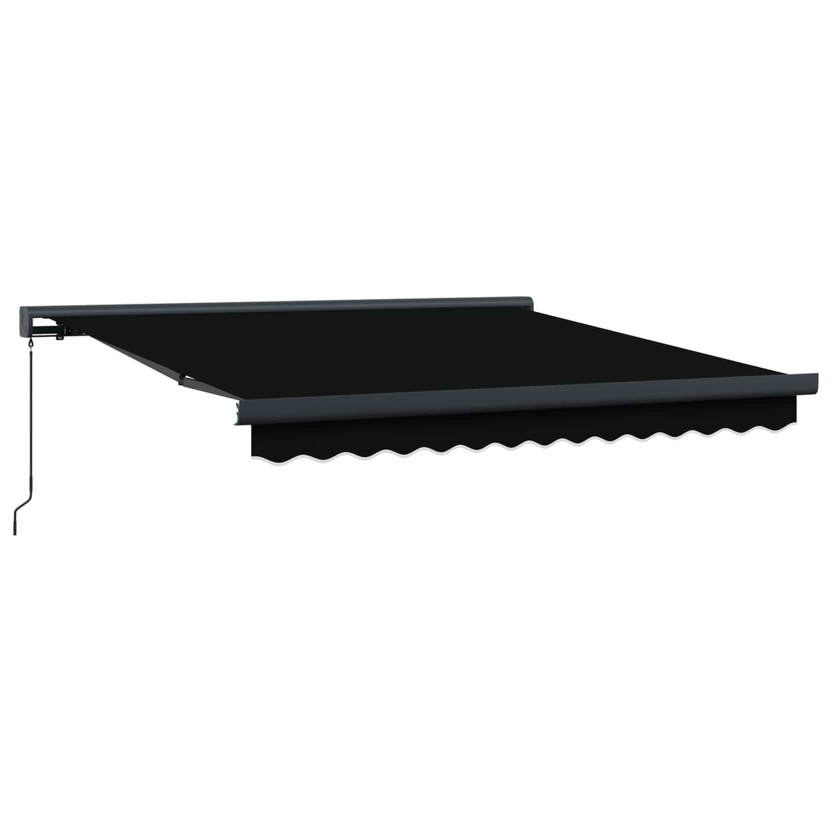 Skrovita tenda Crna 350 x 250 cm Tkanina i Metal