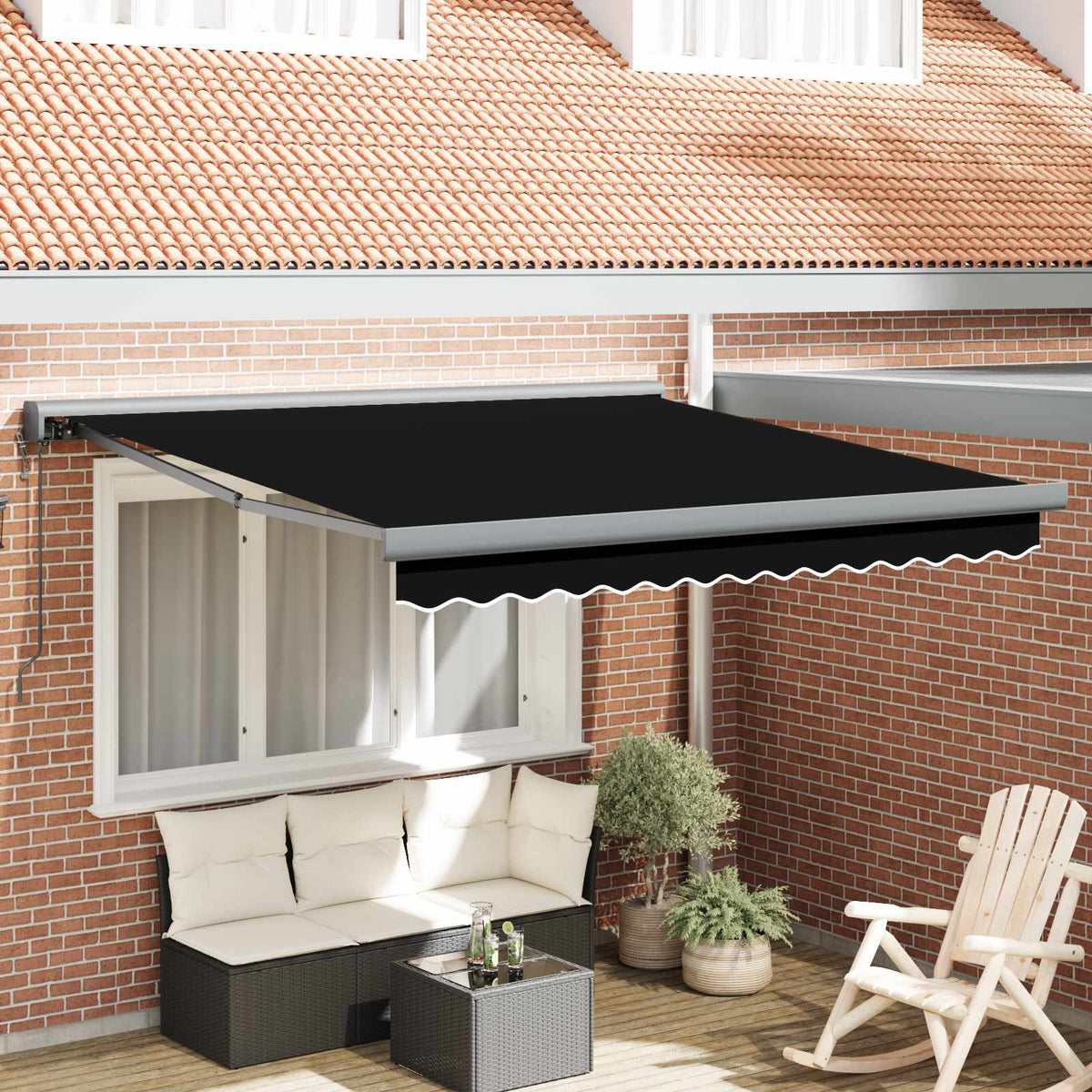 Nadstrešnica Crna 350 x 250 x 165 cm Poliester i aluminij