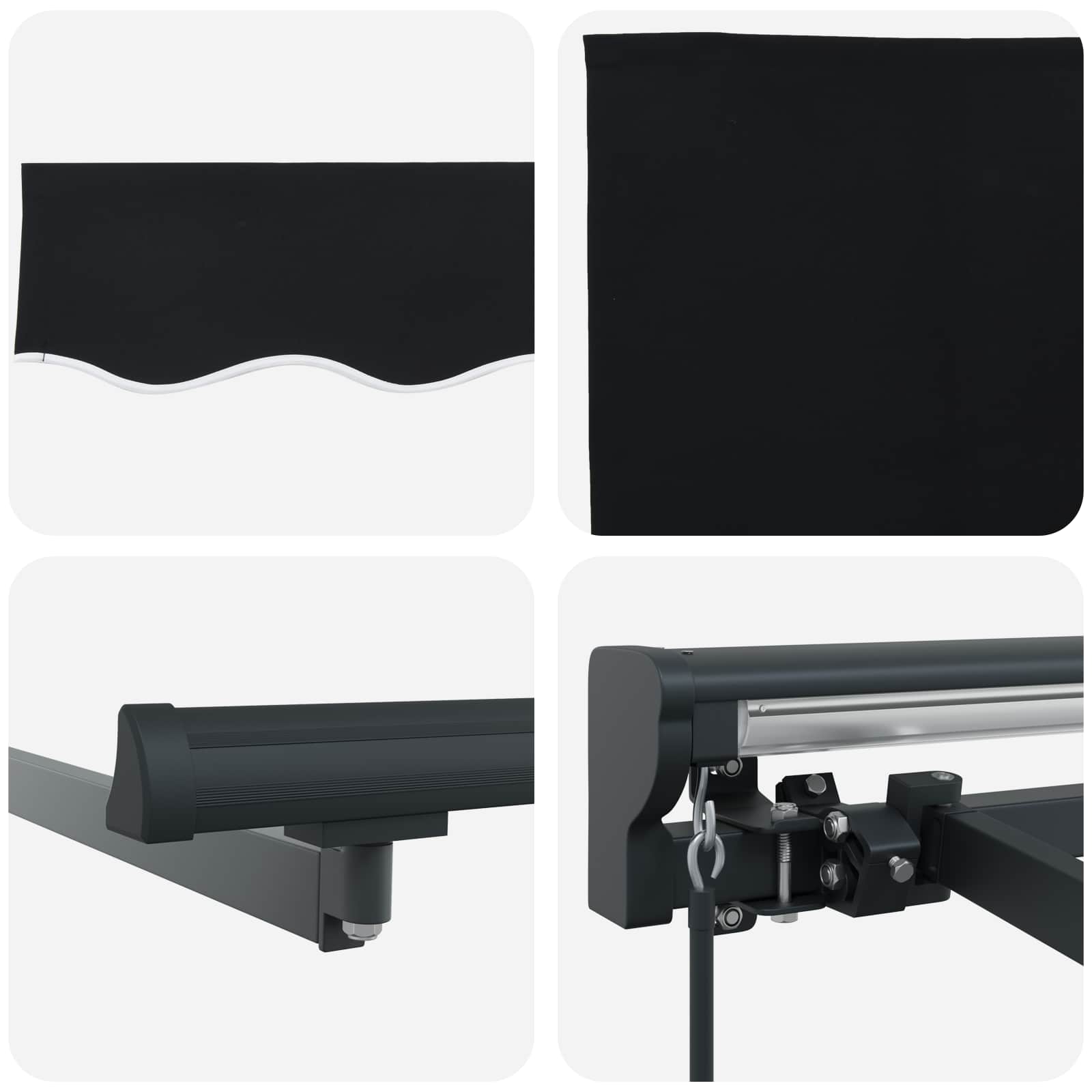 Okvir tende Crna 350 x 250 cm Poliester s PU premazom