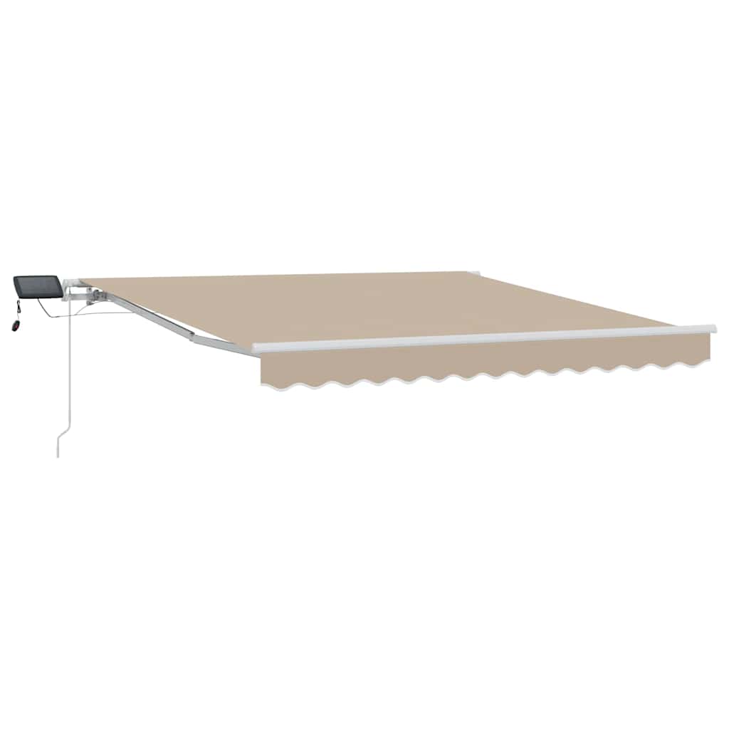 Skrovita tenda S LED lampica Bež 350 x 250 cm Tkanina i čelik