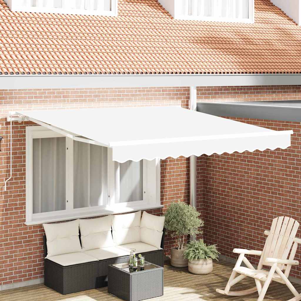 Skrovita tenda Bijelo 350 x 250 cm Poliester i aluminij
