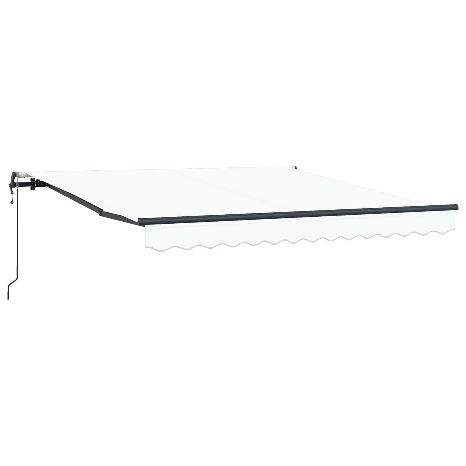 Skrovita tenda Bijelo 350 x 250 cm Tkanina i Aluminij