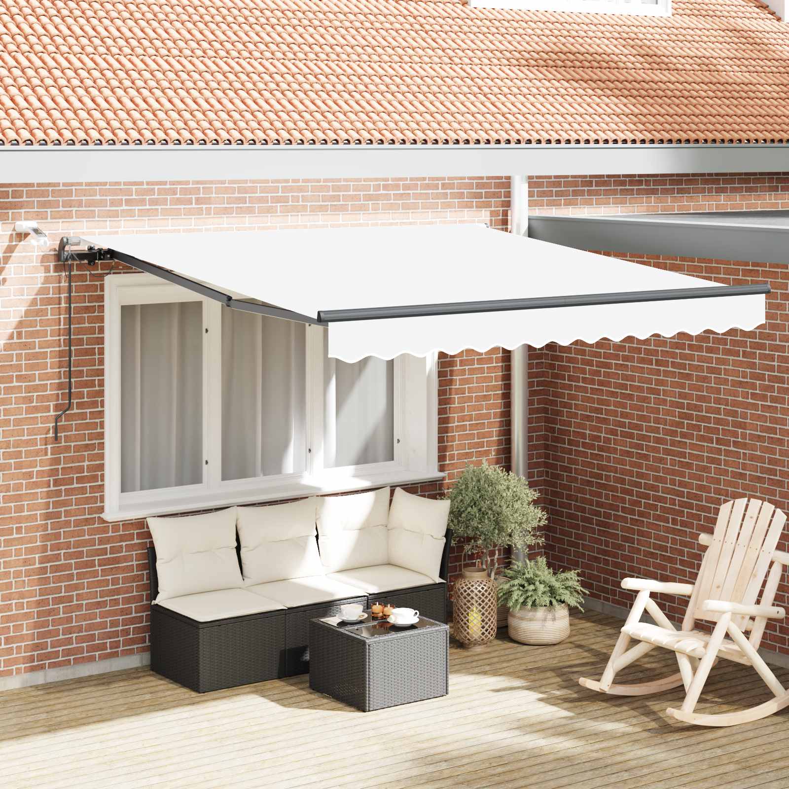 Tkanina za tende s Bijelo 350 x 250 cm Poliester
