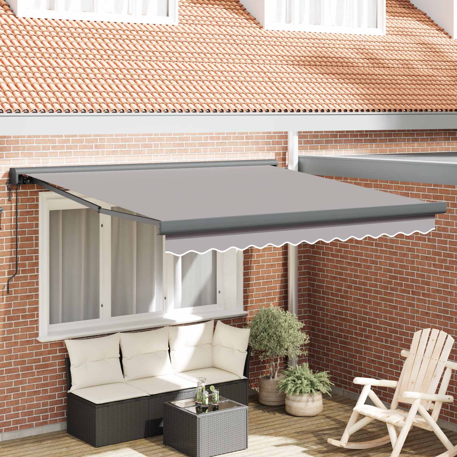 Povlačivi tende Svjetlosiva 350 x 250 x 165 cm Tkanina i Metal