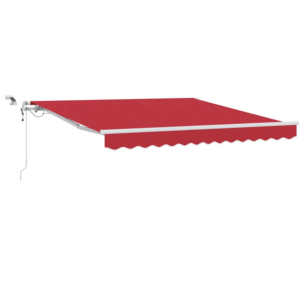 Skrovita tenda Crvena 350 x 250 cm Poliester i metal
