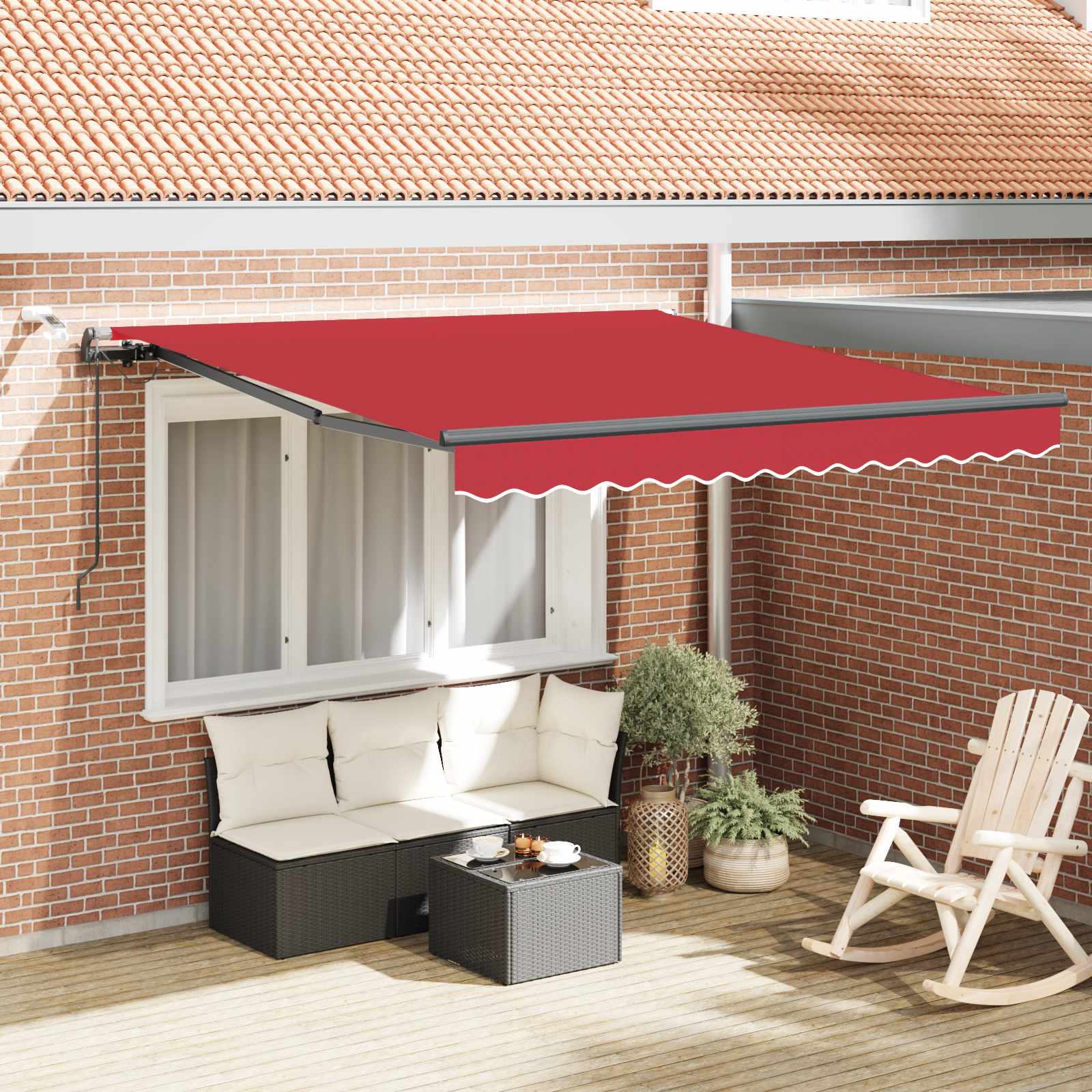 Tkanina za tende s Crvena 350 x 250 cm Poliester