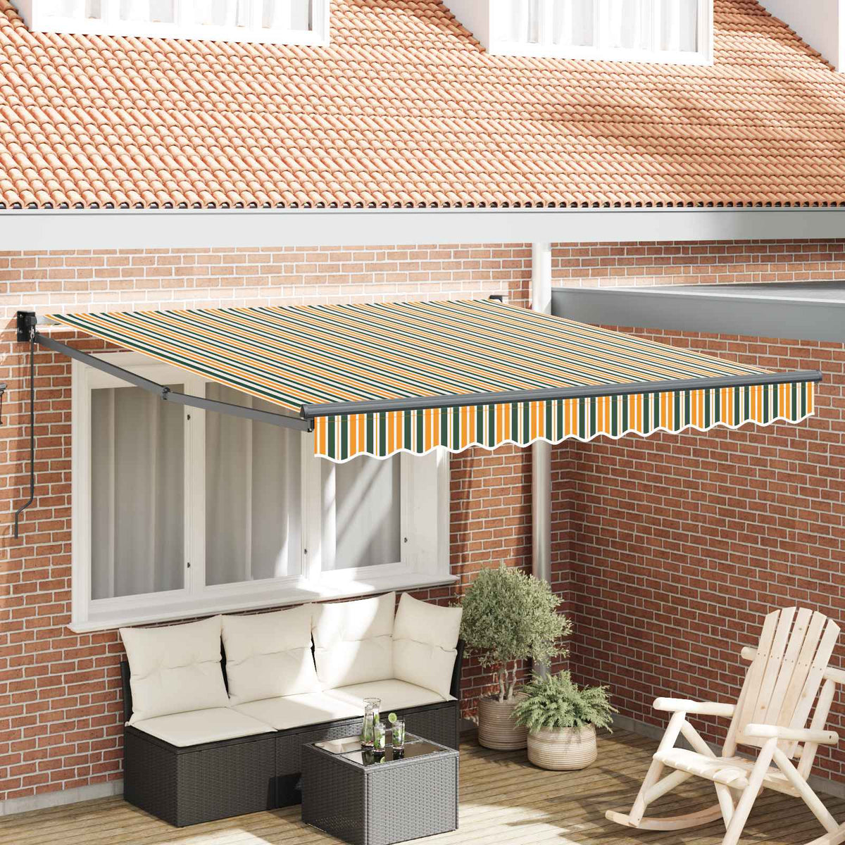 Povlačivi tende Šareni 350 x 250 cm 100% Poliester i Aluminij
