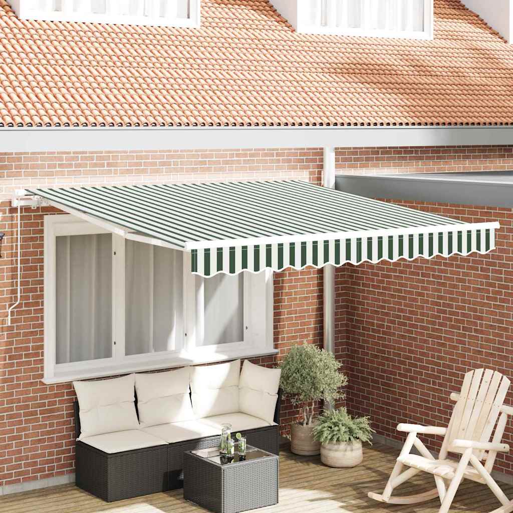 Skrovita tenda Zelena i bijela 350 x 250 cm