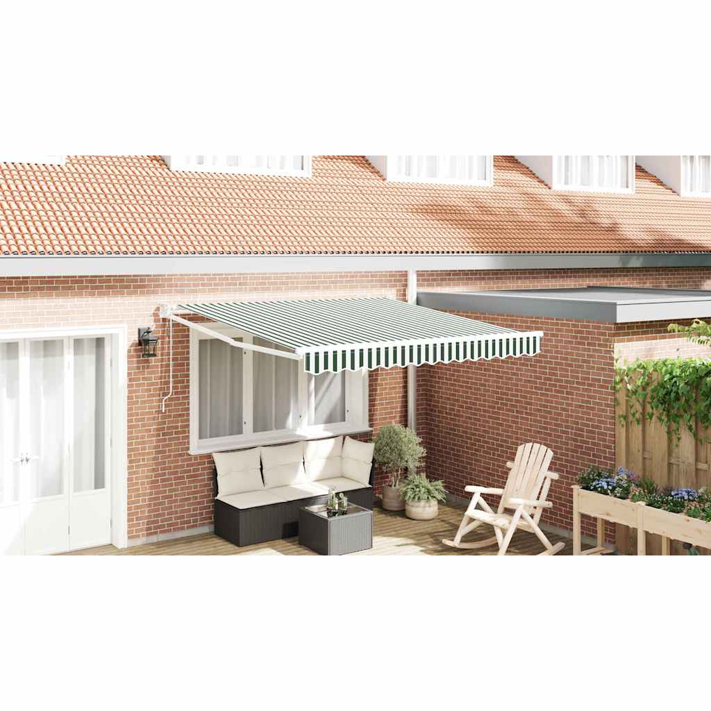 Skrovita tenda Zelena i bijela 350 x 250 cm