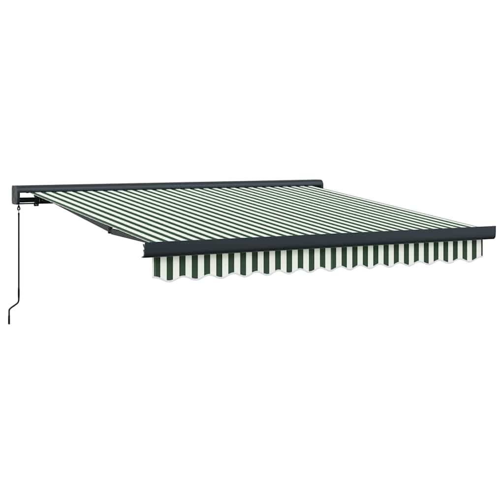 Povlačivi tende Zelena i bijela 350 x 250 cm Platno i Aluminij