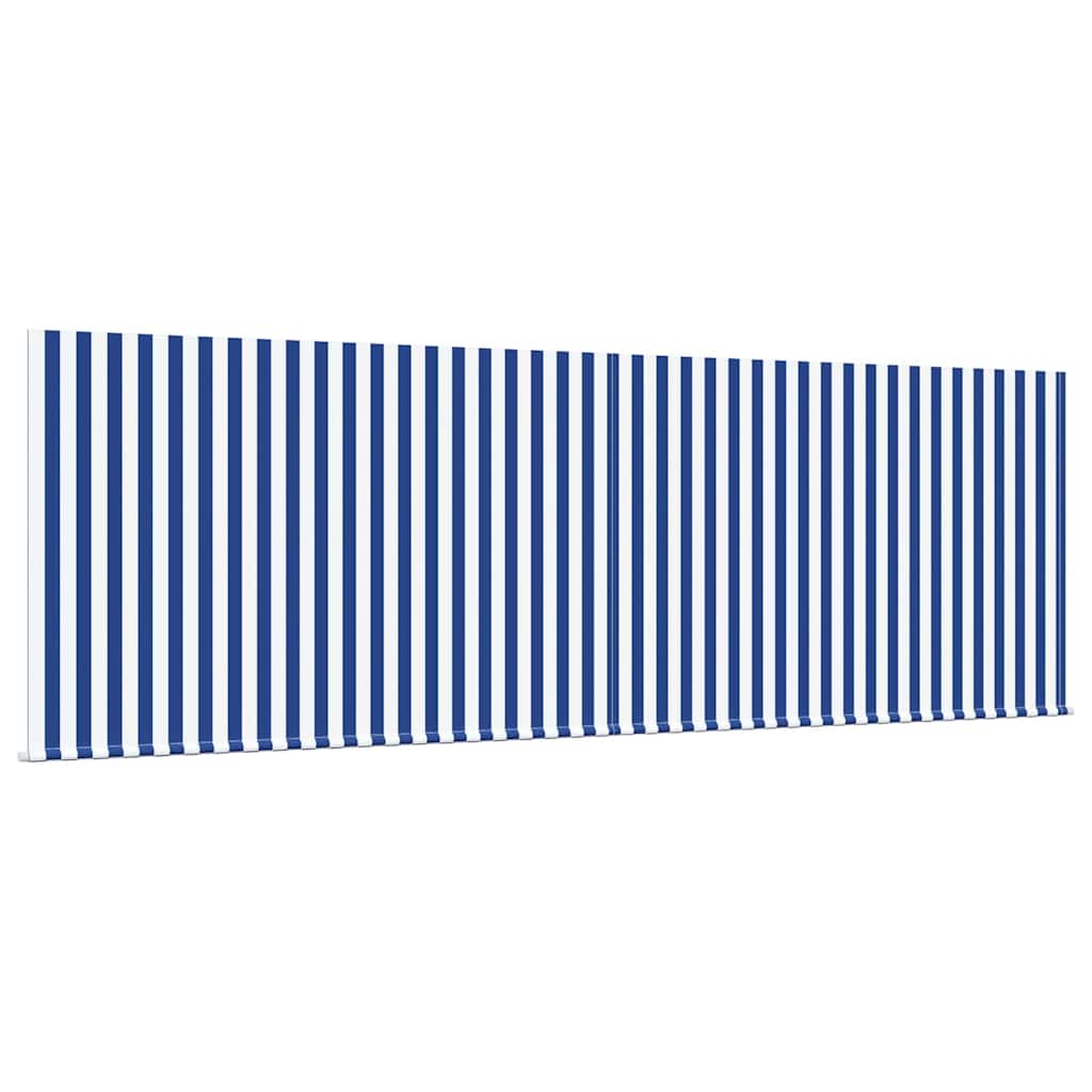 Skrovita tenda Plava i bijela 400 × 300 cm Poliester i aluminij