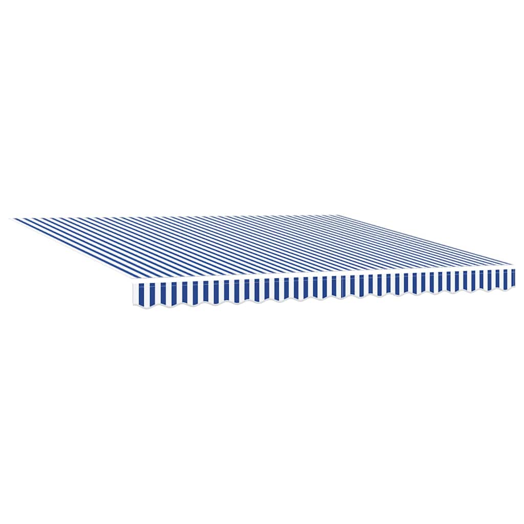 Skrovita tenda Plava i bijela 400 × 300 cm Poliester i aluminij