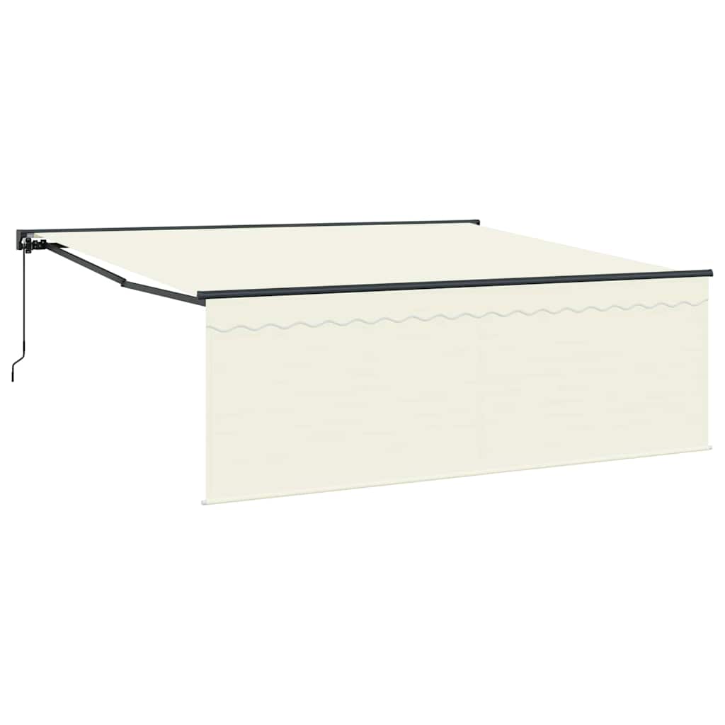 Skrovita tenda Krema 400 × 300 cm Poliester i aluminij