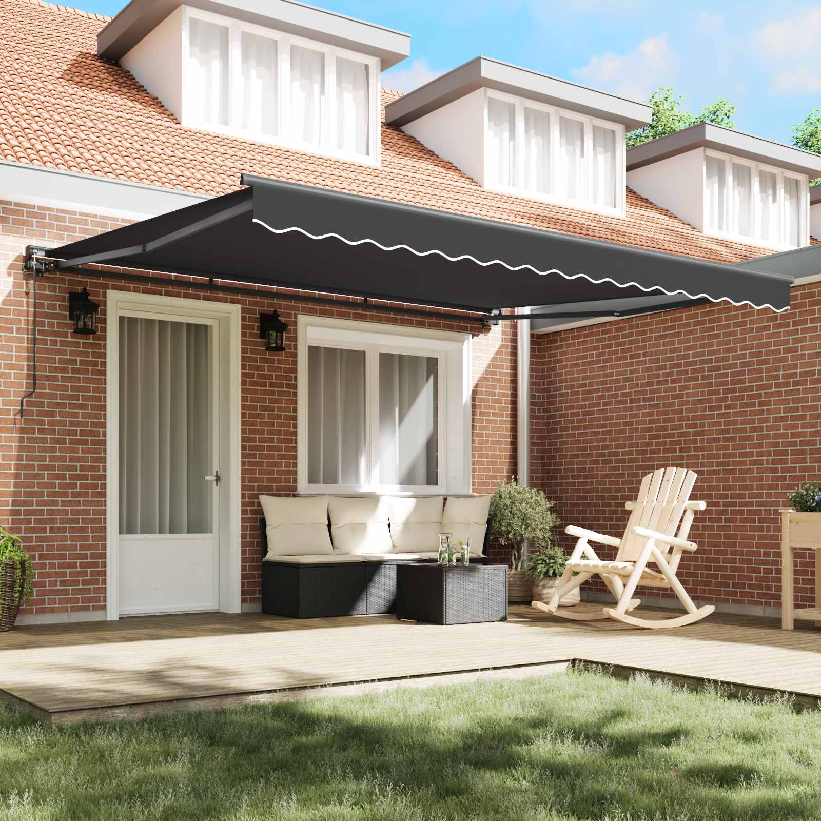 Okvir tende Antracit 400 × 300 cm Poliester s PU premazom