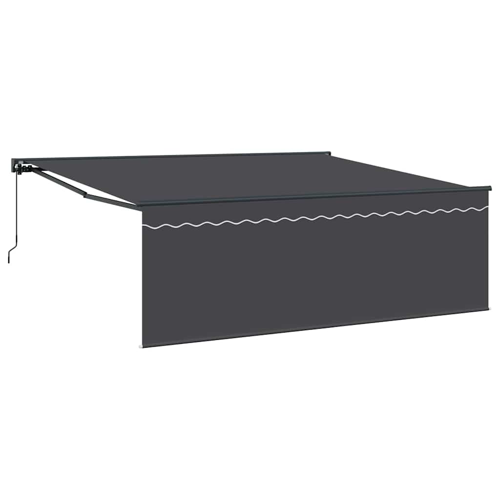 Skrovita tenda Antracit 400 × 300 cm Poliester i aluminij