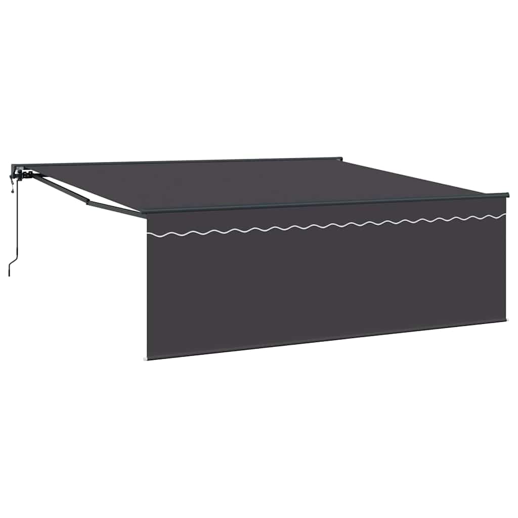 Skrovita tenda Antracit 400 × 300 cm Poliester i aluminij
