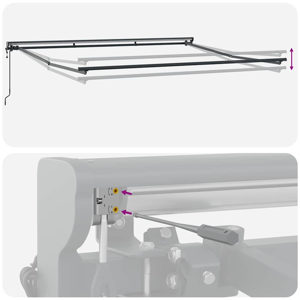 Skrovita tenda Antracit 400 × 300 cm Poliester i aluminij