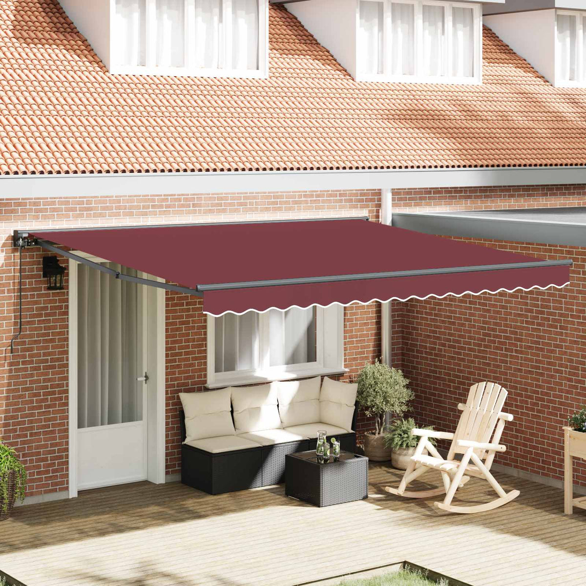 Okvir tende Tamno crvena 400 × 300 cm Poliester s PU premazom