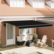 Skrovita tenda Crna 400 × 300 cm Poliester i čelik