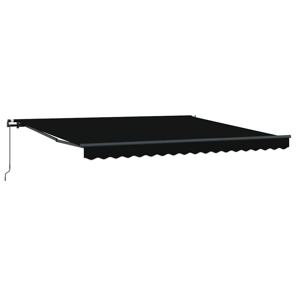 Skrovita tenda Crna 400 × 300 cm Poliester i čelik