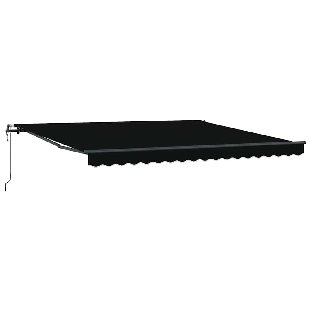 Skrovita tenda Crna 400 × 300 cm Tkanina i Aluminij