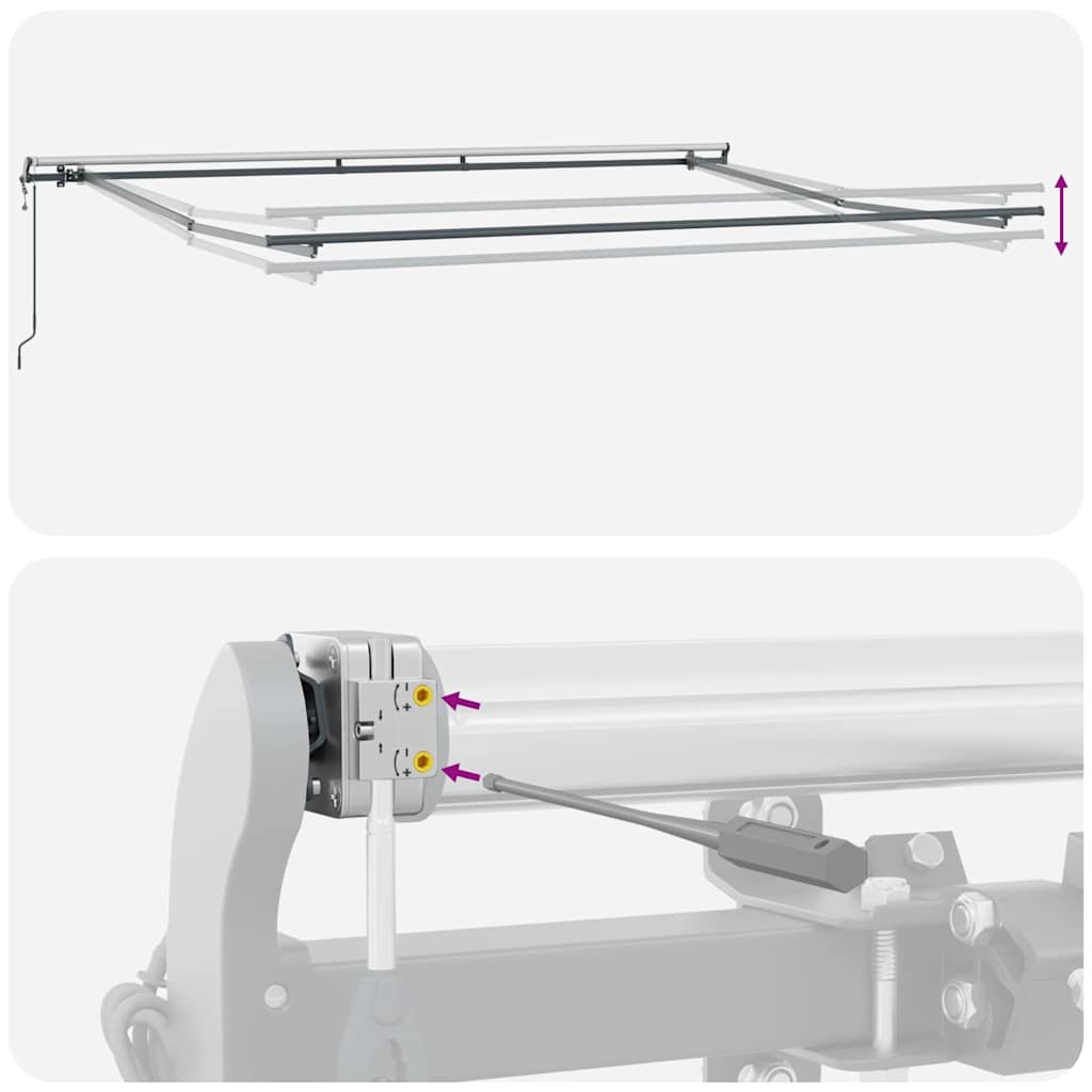Skrovita tenda Bež 400 × 300 cm Tkanina i Aluminij