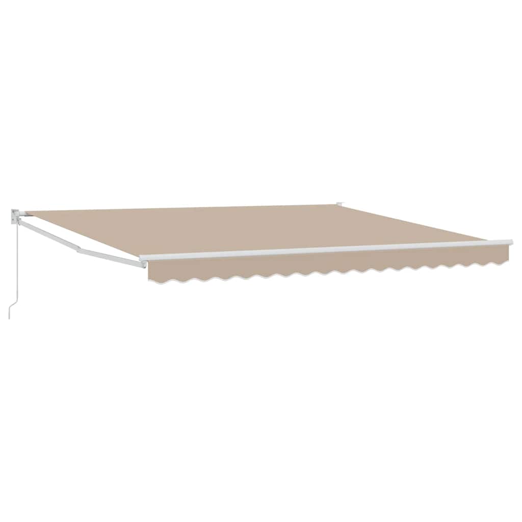 Skrovita tenda Bež 400 × 300 cm Poliester i aluminij