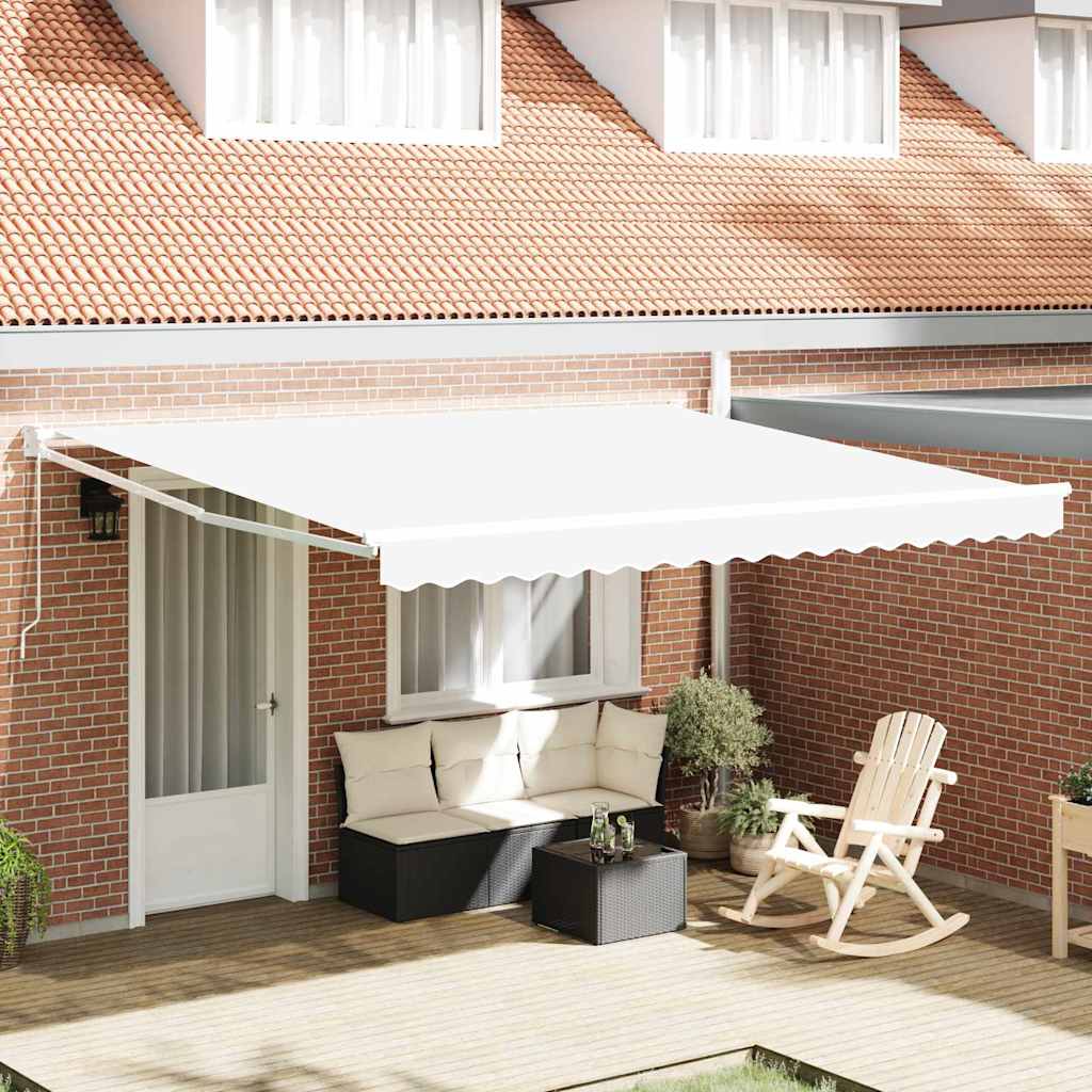 Povlačivi tende Bijela 400 × 300 cm 100% Poliester i Aluminij